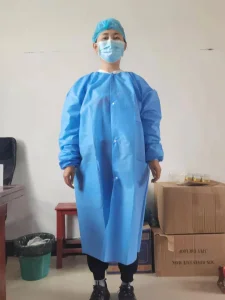 Bata quirúrgica desechable de alta calidad, delantal de aislamiento con lazo para el pulgar, trajes de scrubs