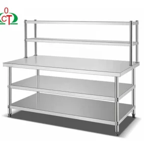 120*80*80cm/150*80*80cm/180*80*80cm Unfixed Changtai Prep Table Worktable with Backsplash and Overshelf