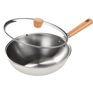 30cm Titanium Pan No-Coating Nonstick Technology Tri-Ply Titanium &amp; Stainless Steel Safe for Oven Induction &amp; Cooktops