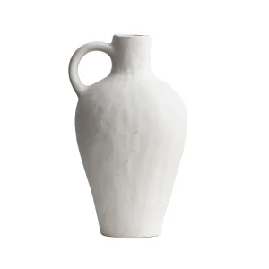 Discount Milky White Speckled Single-Handle Ceramic Vase Factories, Company