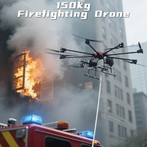 Heavy Duty China 150kg Aerial Uav Long Range Extinguisher Incendios Bomberos Remote Control Airplane Firefighting Drone for City Building Emergency Fire Fight