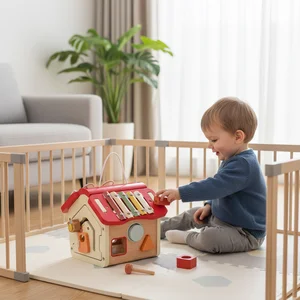 PMZ2285 Wooden Multi-functional Busy Board Cube