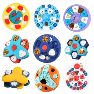 Solid Pattern Eco-Friendly Plastic Dog Puzzle Feeder Toy Pet Slow Feeder Bowl For Dispensing Food For Dogs And Cats