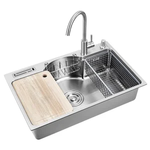 Multifunctional Single Bowl Above Counter Kitchen Sink Stainless Steel Kitchen Sinks 1.2mm Thickness Brushed Sinks Kitchen