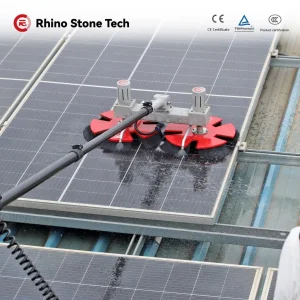 Brushless Motor 300W Double Head PV Panels Washing Machine Rotating Solar Panel Cleaning Brush with 3.6m 5.4m 7.5m Length Water-Saving Dry Wet Cleaning