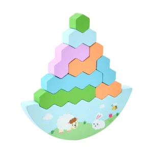 Hot Wooden Rocking Folding Balance Tabletop Game Children'S Montessori Toys Wooden Stacking Focus Training Block Toy