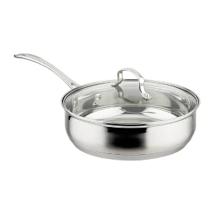 Factory Customized Various Sizes Non Stick Cooking Pan Gas Stainless Steel Frying Pan with Glass Lid