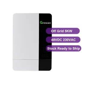 Sistema de Energía Solar Fuera de la Red con Inversor Solar Growatt de Alta Tensión y Alta Frecuencia 48VDC a CA con WiFi y GPRS en Paralelo 6 Máximo SPF5000es 5kw 10kw