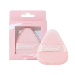 Triangle Shape Makeup Puff Soft Cotton Powder Puff with Strong Ribbon Private Label