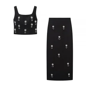 Conjunto de Verão OEM Feminino 2-Piece Saia MIDI