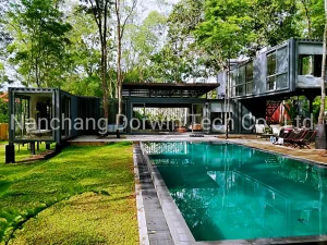 Flat Pack Two Story Modular Warehouse Exhibition Hall Prefabricated Container Villa Office