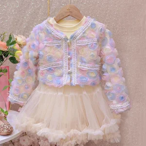 Floral Gradient Dress Casual Girls Clothing