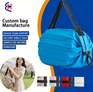 Bolsa de compras de acordeón reciclable, reforzada y de gran resistencia, tote de supermercado para uso diario en el hogar y venta al por mayor