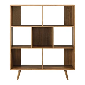 Modern Wooden Bookcase with Adjustable Shelves for Home Decor