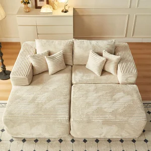 Modular Couch with Chaise Ottoman Sleeper Sofa Compression Sofa Bed in a Box High Density Foam Flexible Sofa Set