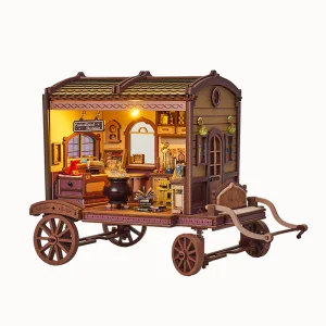 Miniature House Kit Wooden Dollhouse DIY Carriage
