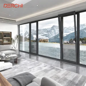 DERCHI NFRC Thermal Break Double Glaze Energy Efficient Aluminum Casement windows For House Villa Tilt And Turn Window