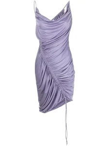 New Fashion Women Cowl-Neck Backless Maxi Dress Slit Silk Chiffon Dress Party Dresses Sexy Elegant Silk Dress