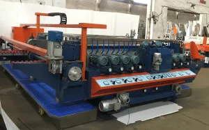 9 Wheels Manual Flat Glass Straight Line Double Edging Machine