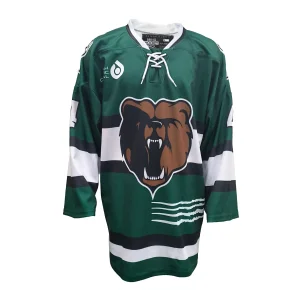 Wholesale Heat Transfer Printing Bear Hockey Jerseys Custom Green Ice Hockey Jersey Lace Neck Manufacturers, Suppliers