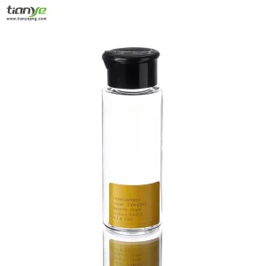 100ml Pet Cylinder Plastic Packaging Transparent Black Flip Top Cap Bottle