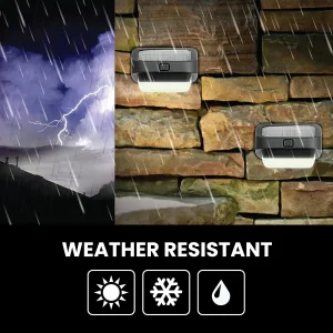 Solar Fence Lights IP65 Waterproof Outdoor Lights Warm White and 10 RGB Color Glow Modes