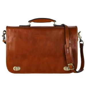 China Full Grain Leather Laptop Bag Vintage Multi-Function Messenger Bag Manufacturer, Factory