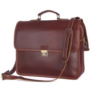 New Reddish Brown Laptop Bag Leather Business Bag Leather Briefcase for Men