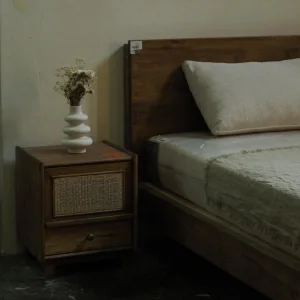 Solid Wood Nightstand with Large Drawer