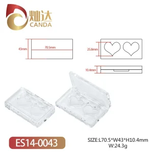 Chic Clear Heart Eyeshadow Packaging for Blush and Makeup
