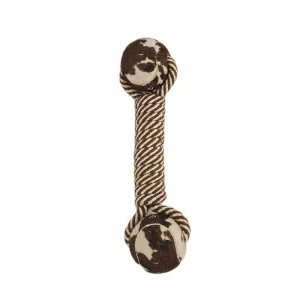 Brown Hemp Rope Bone Shape Pet Interactive Dog Chew Knot Training Toy Pet Supplies and Toys with Two Tennis Ball
