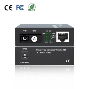 10/100/1000Mbps Bidi Gigabit Fiber Media Converter 20km Single Mode Simplex SC DC5V RD-GS5601-20A&B 2-Port