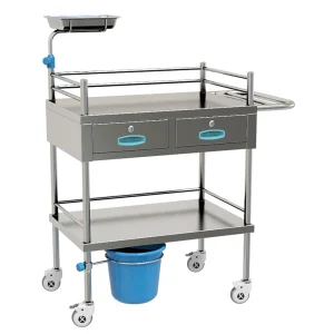 Skh029 Two Layer Stainless Steel Treatment Dressing Trolley with Drawers