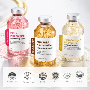 Custom Logo Deep Collagen Gold Silk Peptide Intensive Lifting Ampoule Skin Radiance Restoring Fine Line Smoothing Face Care 40ml