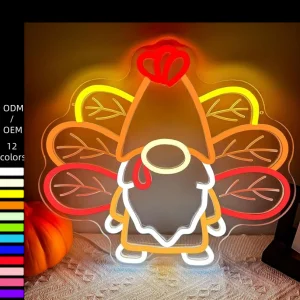 Custom LED Thanksgiving Decorations Neon Lights IP67 Rated Silicone Material Custom Colors Anime Room Home Lighting DC12V