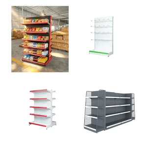 Gui Chang  40-60 KG Grocery Store Single Side Merchandise Display Shelving Anti-Rust Metal Supermarket Shelf