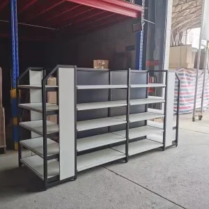 Boutique Store, Supermarket Shelves, Display Racks, Steel and Wood Shelves, Island Display Racks