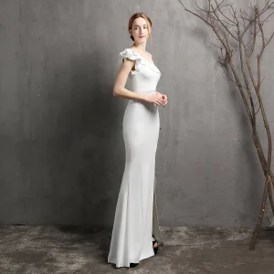 Satin Spaghetti Strap Mermaid Evening Dress