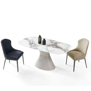 Large Luxury Home Modern Extendable Marble Top Round Room Dining Table Furniture