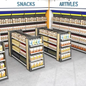 Boutique Chain Snack Supermarket Double-sided Nakajima Wood Side Panel Shelves