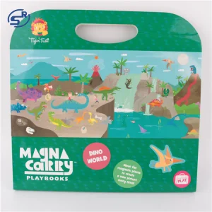 Preschool DIY Educational Puzzles Open-Ended Reusable Sticker Books Magnetic Dinosaur Toys for Kids Boys and Girls