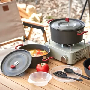 Wholesale 4PCS Outdoor Camping Portable Aluminum Cooking Pot Set
