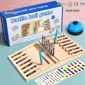 Montessori Wooden Sensory Autism Toys Educational Logic Thinking Training Parent-child Tabletop Battle Ball Game Sliding Puzzle