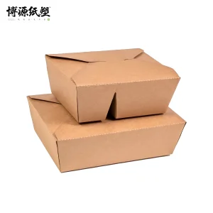 Container de papel kraft para comida para viagem