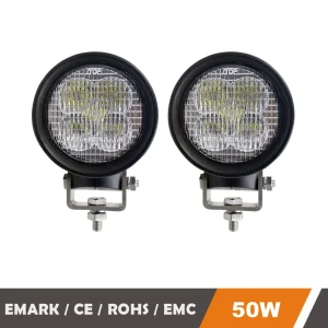 Luzes de Trabalho LED para Tratores 50W Luzes de Trabalho para Veículos Agrícolas Foke Iluminação Agrícola Luzes para Tratores Luzes LED para Tratores Fornecimento de Luz LED para Tratores