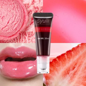 Aceite labial hidratante y humectante de fresa personalizada con rodillo