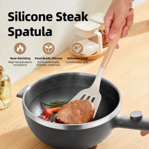 14-Piece Modern Non-Toxic Kitchen Set: Custom Non-Stick Cookware with Wooden Handles