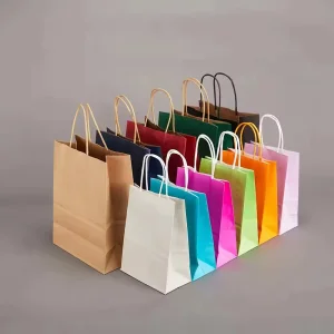 Bolsas de papel de mano con logo personalizado