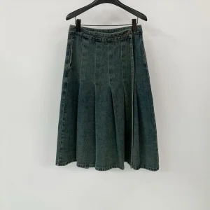 Women's Casual High Waist Midi Denim Skirt-Breathable Custom Logo OEM Service Customizable Size &amp; Color