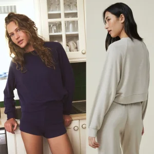 Wholesale China Customized High Quality Long Sleeve Top Relaxed Knitted Women Leisure Household Women Loungewear